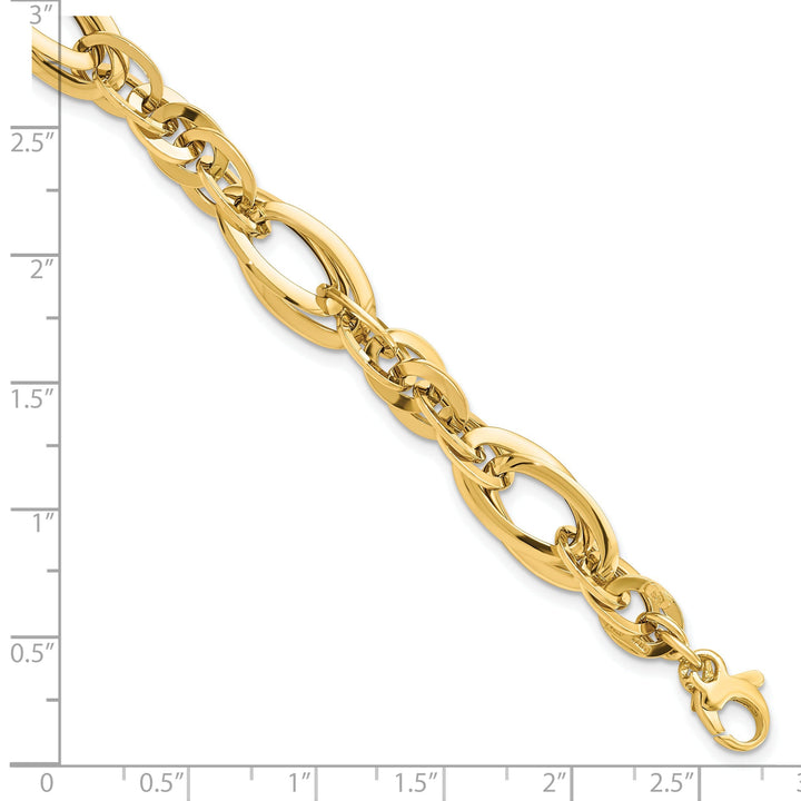 14k Yellow Gold Polished Fancy Link Bracelet