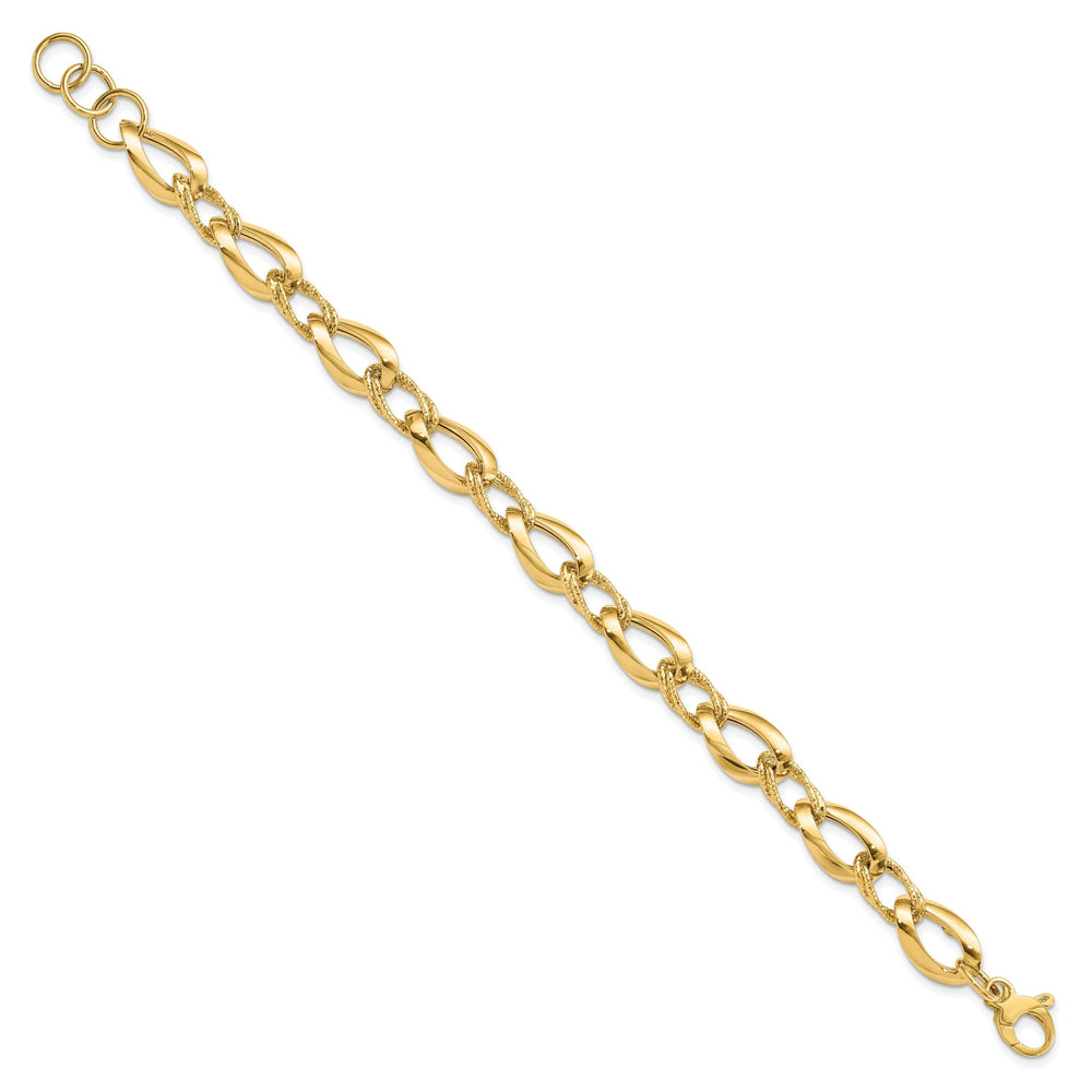 14k Yellow Gold Polished DC Fancy Link Bracelet
