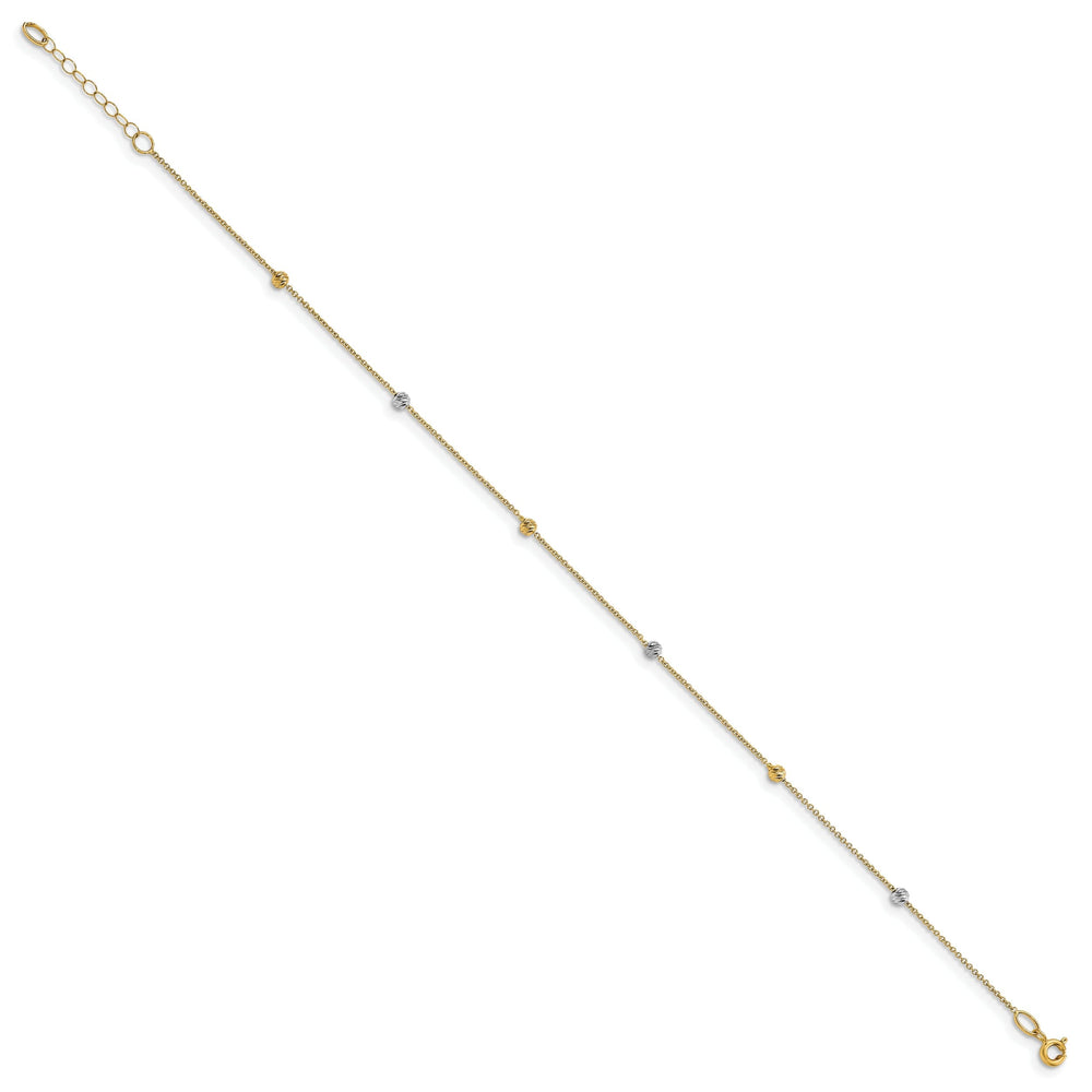 14k Two Tone Gold Polished D.C Anklet