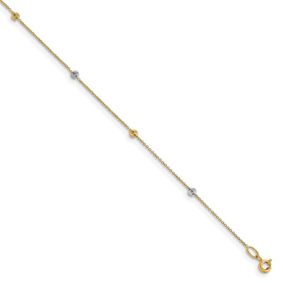 14k Two Tone Gold Polished D.C Anklet at $ 172.21 only from Jewelryshopping.com