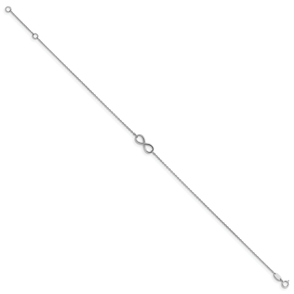 Leslie 14k White Gold Polished Infinity Anklet