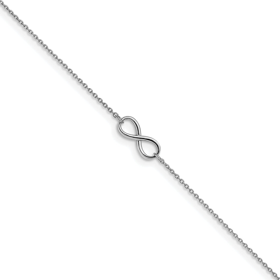 Leslie 14k White Gold Polished Infinity Anklet