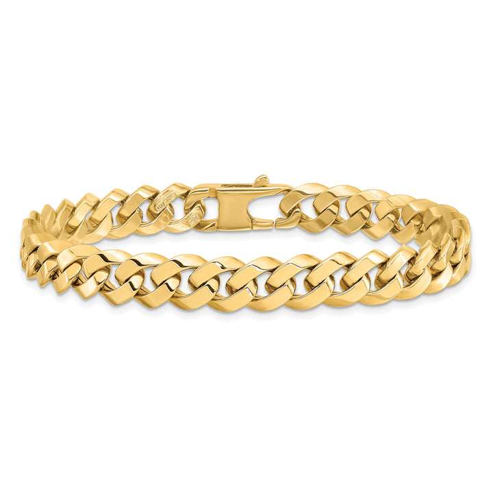 14k Yellow Gold 8.5mm Beveled Curb Bracelet