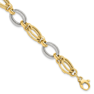 14k Two Tone Gold Fancy Link Bracelet at $ 1067.82 only from Jewelryshopping.com