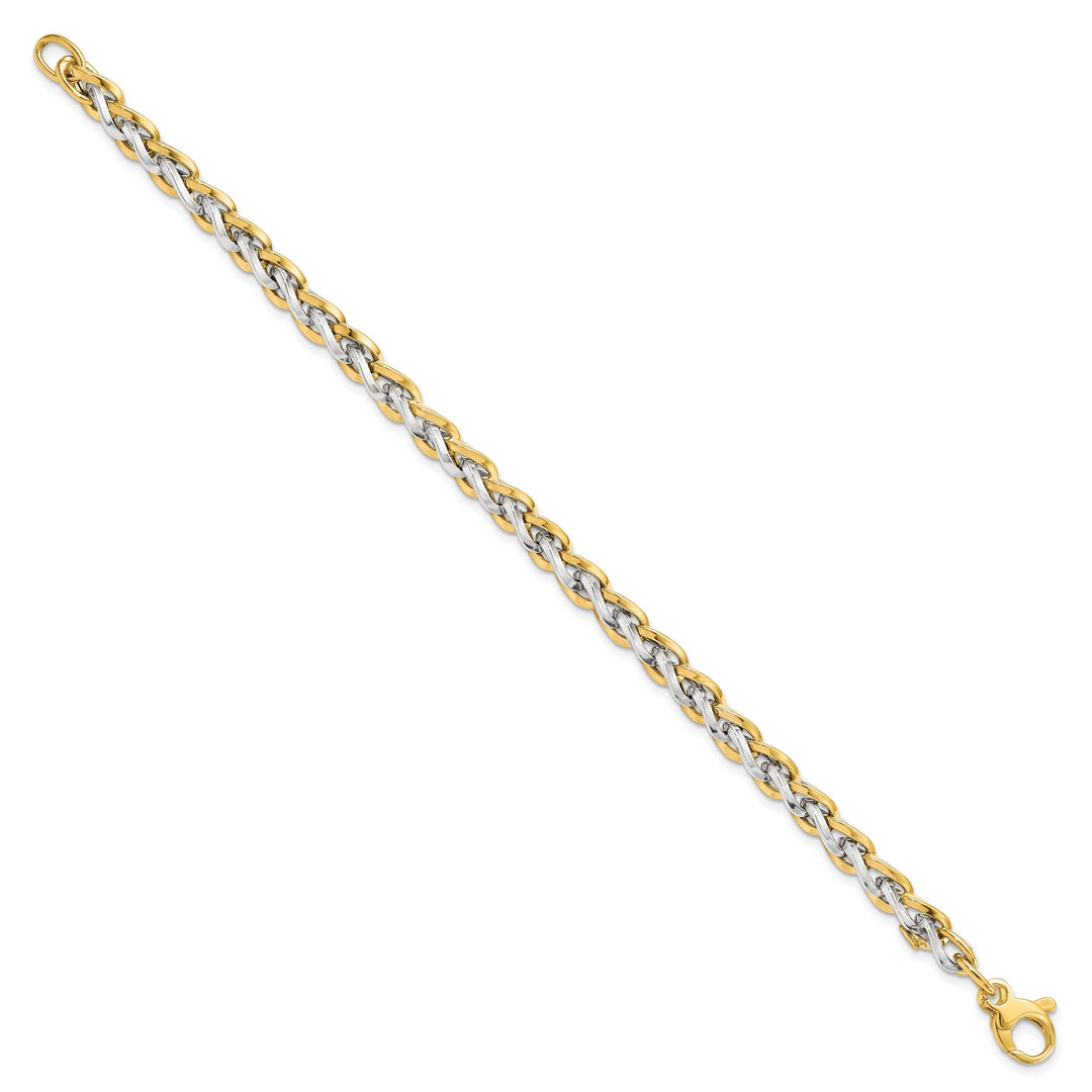 14k Two Tone Gold Fancy Link Bracelet