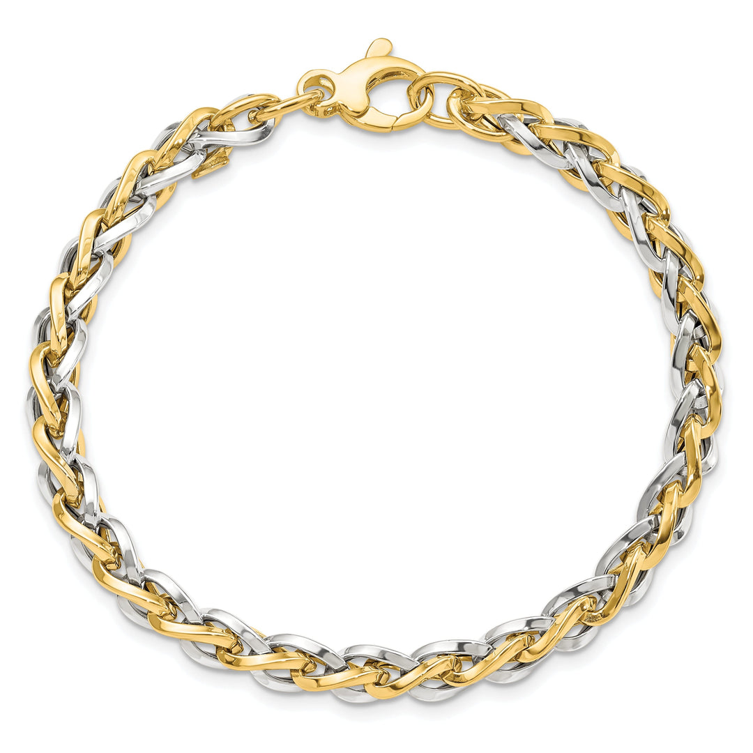 14k Two Tone Gold Fancy Link Bracelet