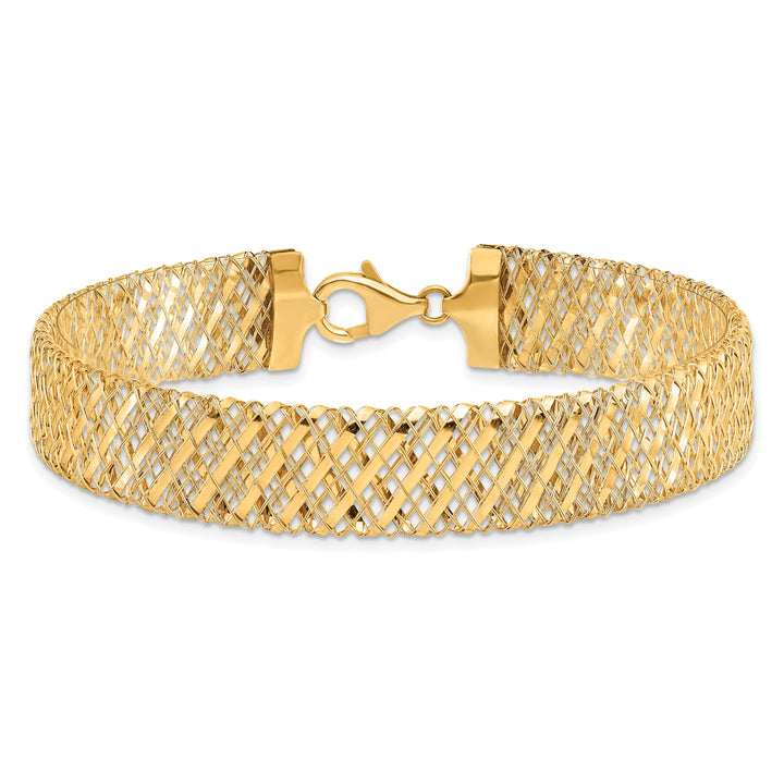 Leslie 14k Yellow Gold Fancy Stretch Bracelet