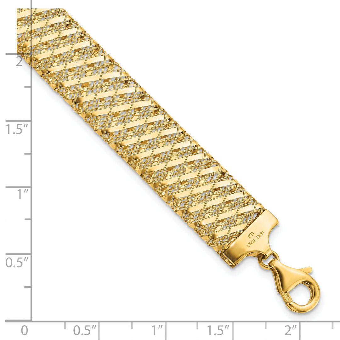 Leslie 14k Yellow Gold Fancy Stretch Bracelet