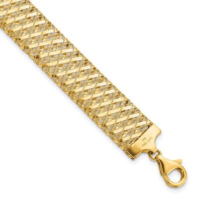 Leslie 14k Yellow Gold Fancy Stretch Bracelet