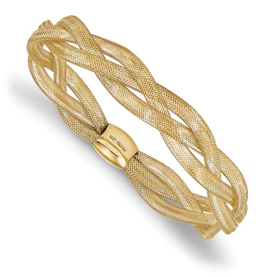 14k Yellow Gold Fancy Stretch Bangle Bracelet