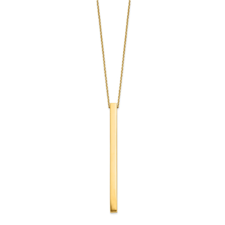 14k Yellow Gold Polished Bar Necklace