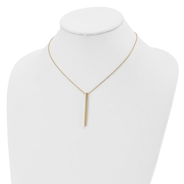 14k Yellow Gold Polished Bar Necklace