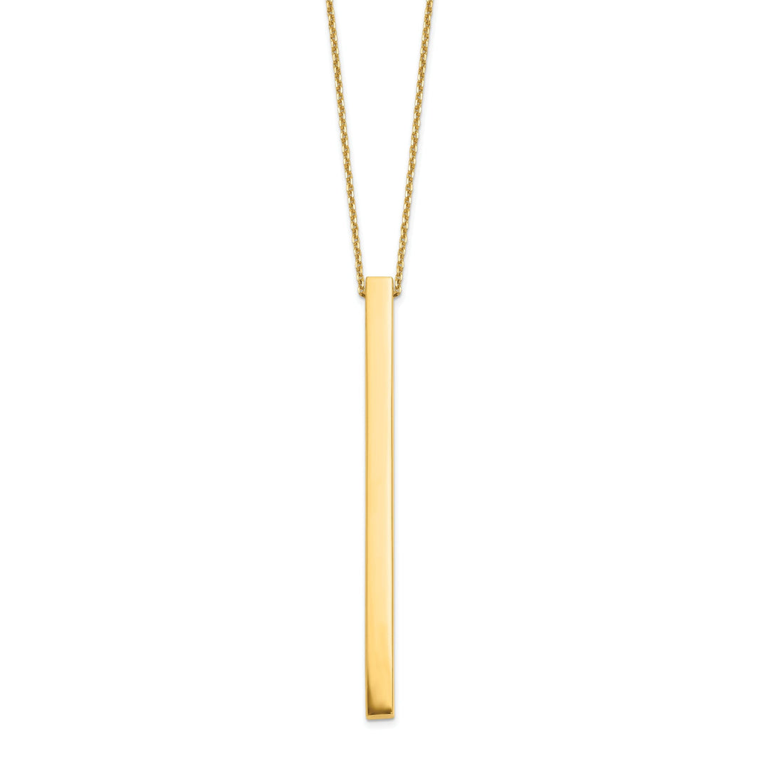 14k Yellow Gold Polished Bar Necklace