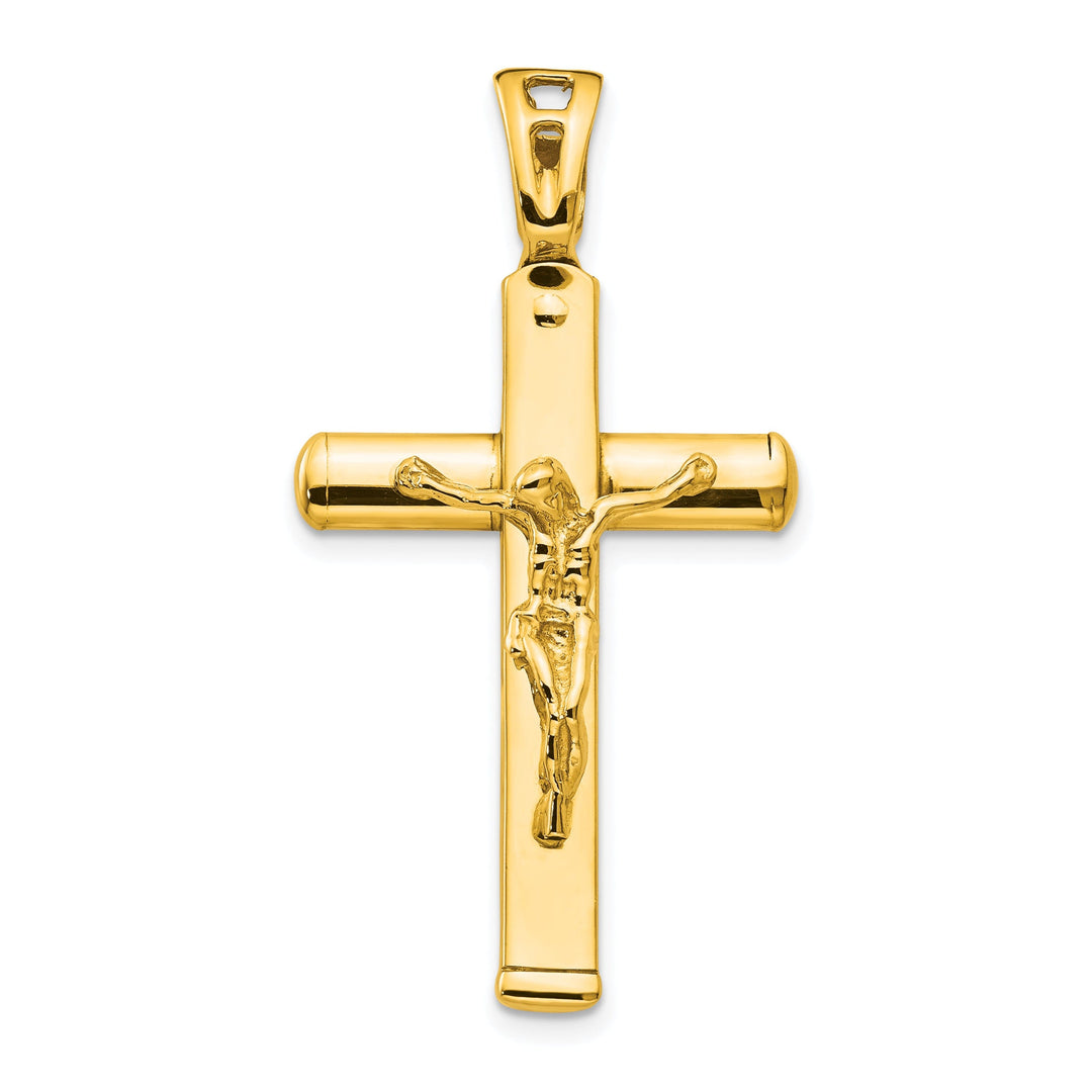 Leslies 14k Yellow Gold Polish Crucifix Pendant