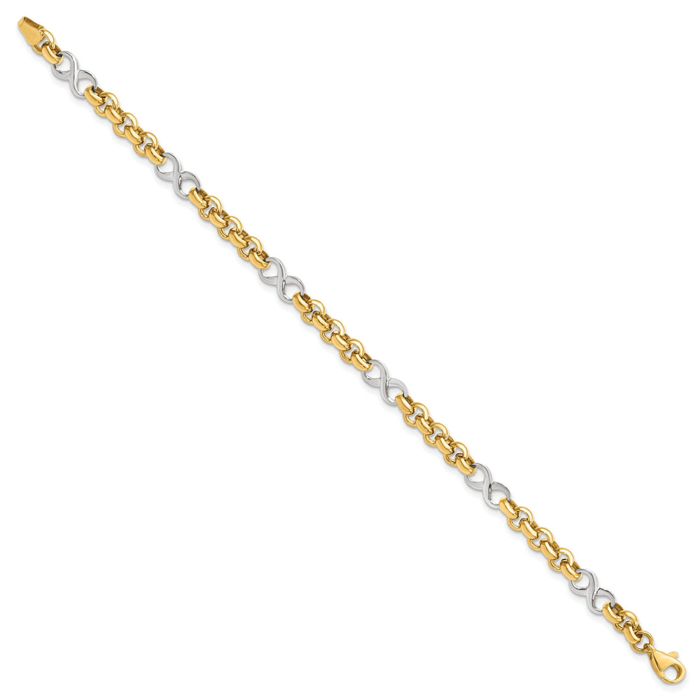 Leslies 14k Two Tone Gold Infinity Bracelet