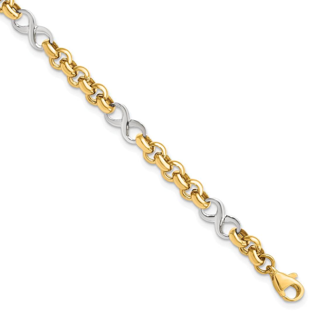 Leslies 14k Two Tone Gold Infinity Bracelet