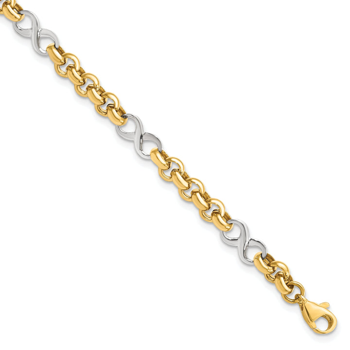 Leslies 14k Two Tone Gold Infinity Bracelet