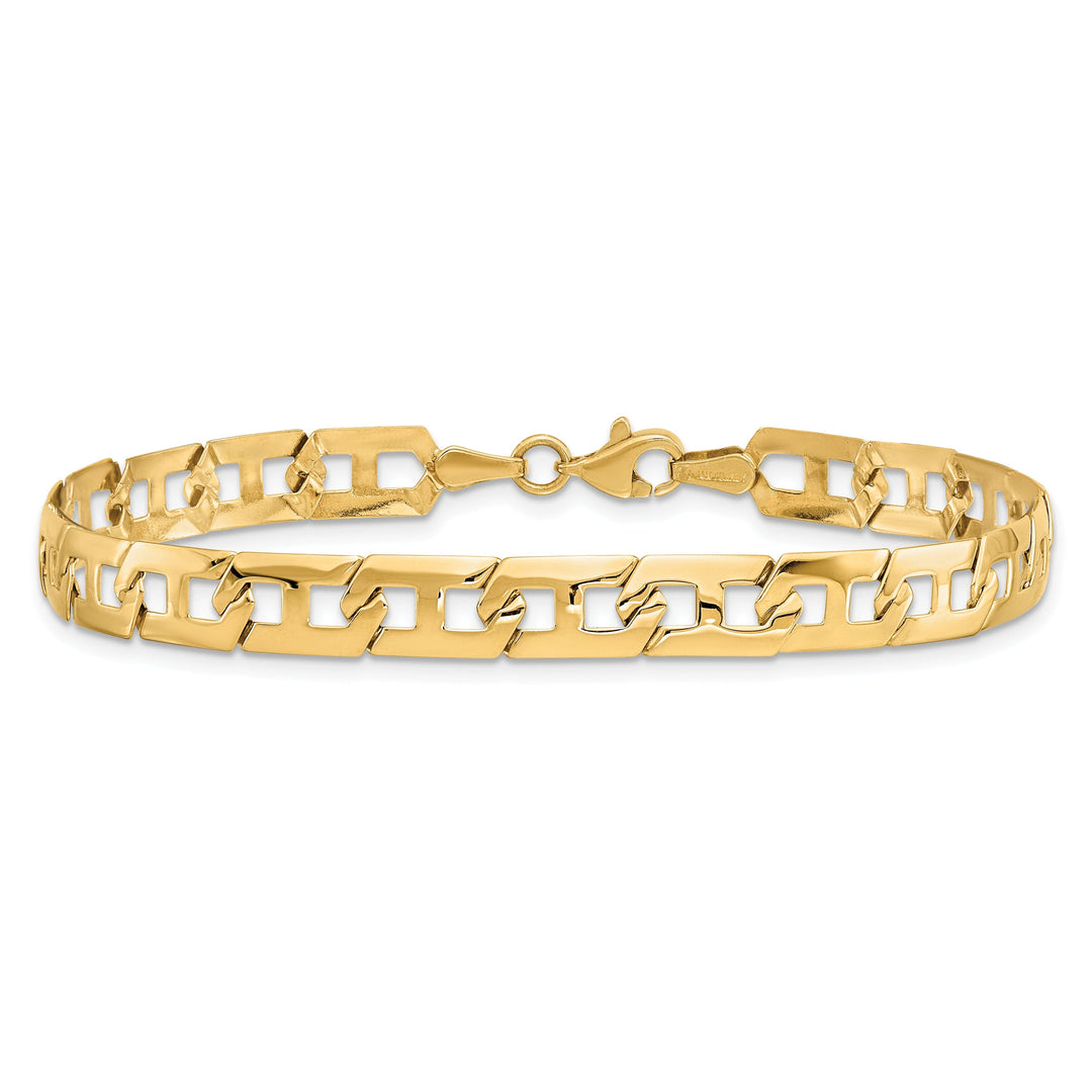 14k Yellow Gold Polished Fancy Link Bracelet