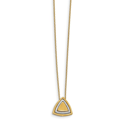 14k Two Tone Gold Satin Triangle Necklace at $ 364.63 only from Jewelryshopping.com