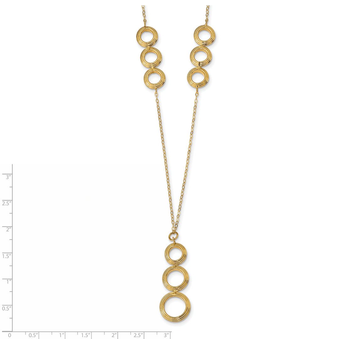 14k Yellow Gold Polished Fancy Circles Necklace