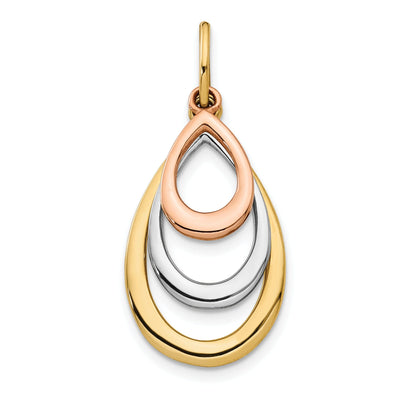 14k Two Tone Gold Polished Tear Drop Pendant at $ 186.81 only from Jewelryshopping.com