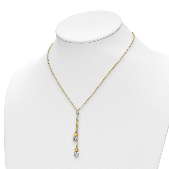 14k Two Tone Gold Polished Fancy Necklace