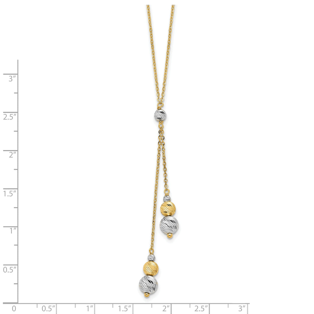 14k Two Tone Gold Polished Fancy Necklace