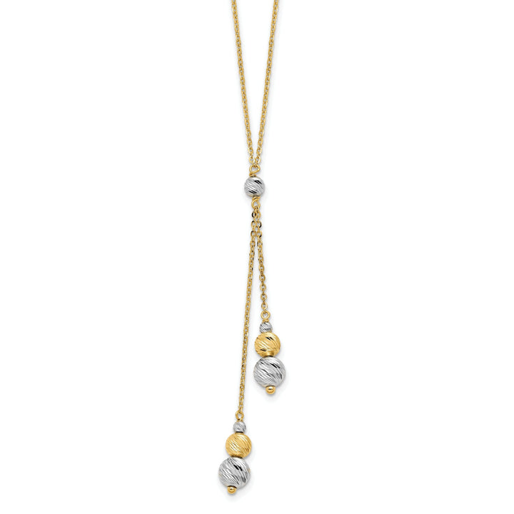 14k Two Tone Gold Polished Fancy Necklace