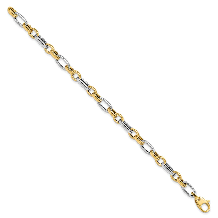 14k Two Tone Gold Fancy Link Bracelet