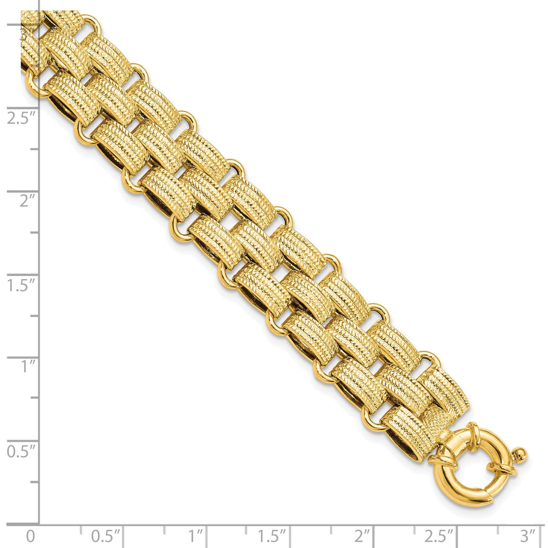 14k Yellow Gold Basket Weave Fancy Bracelet