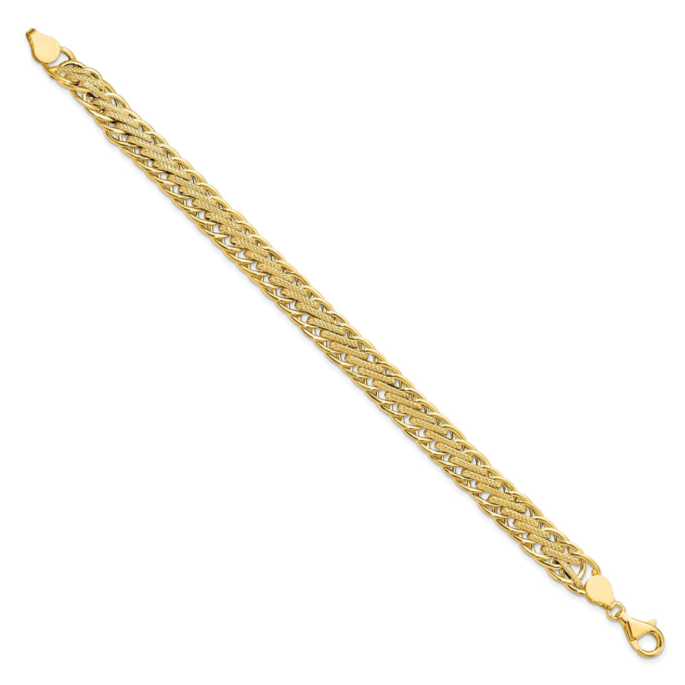 14k Yellow Gold Polished Fancy Link Bracelet