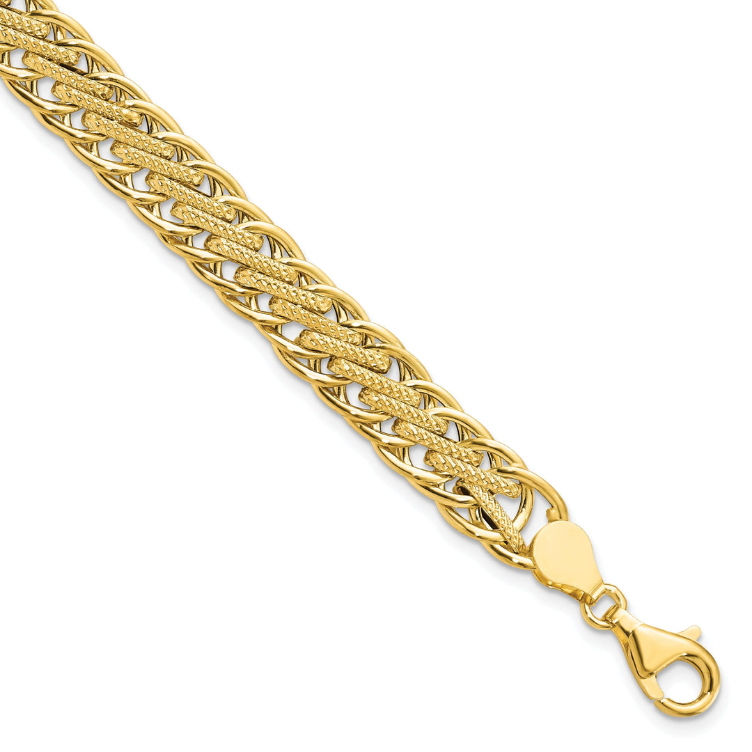 14k Yellow Gold Polished Fancy Link Bracelet