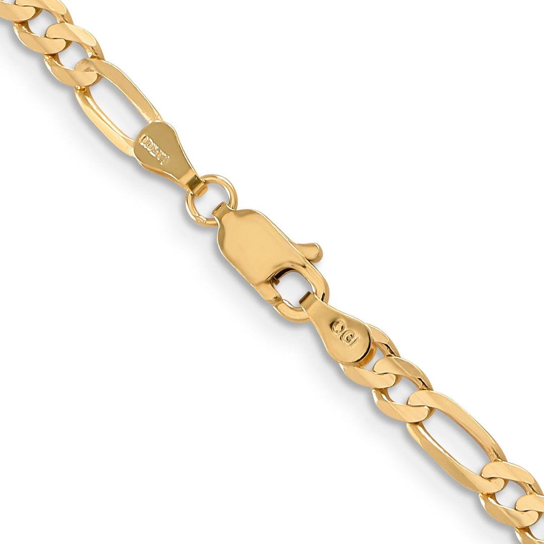 14k Yellow Gold 4.00m Concave Open Figaro Chain