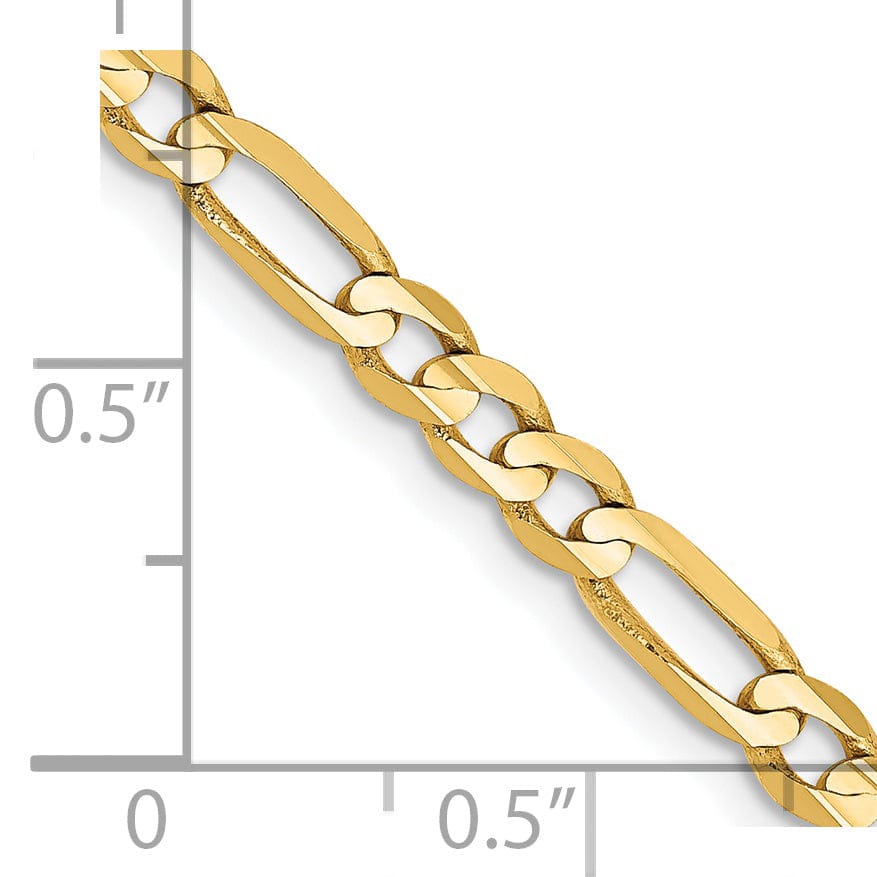 14k Yellow Gold 4.00m Concave Open Figaro Chain