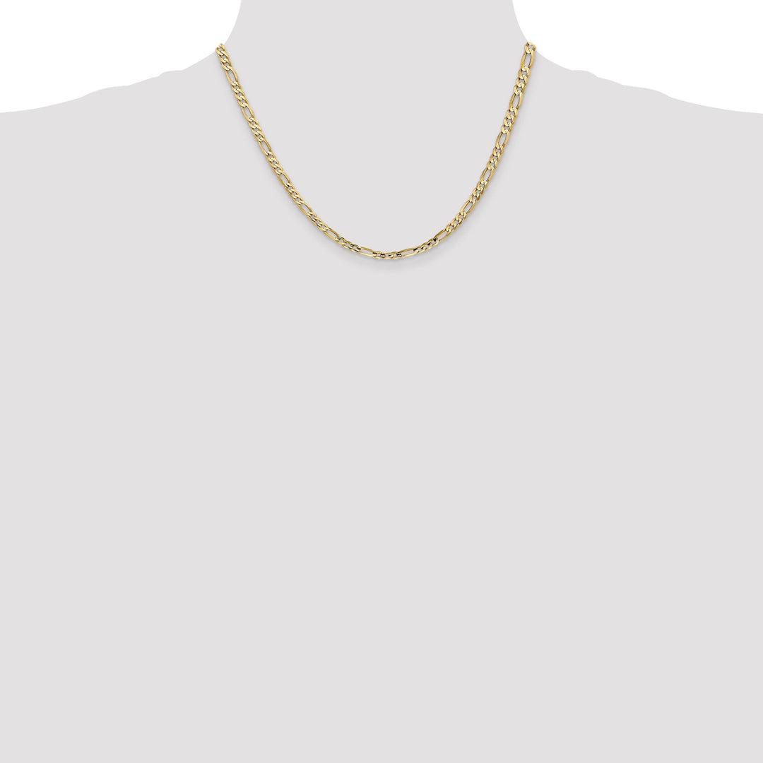14k Yellow Gold 4.00m Concave Open Figaro Chain