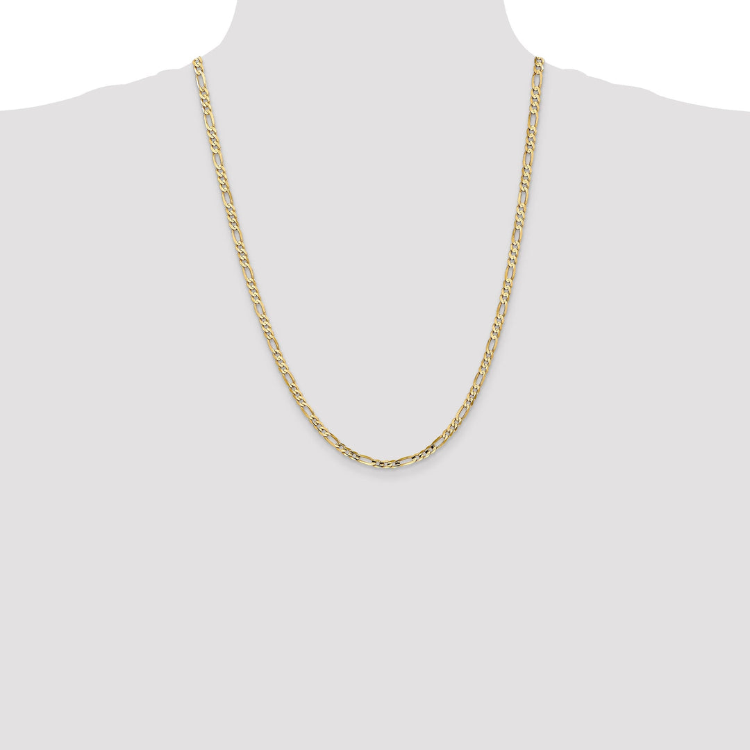 14k Yellow Gold 4.00m Concave Open Figaro Chain