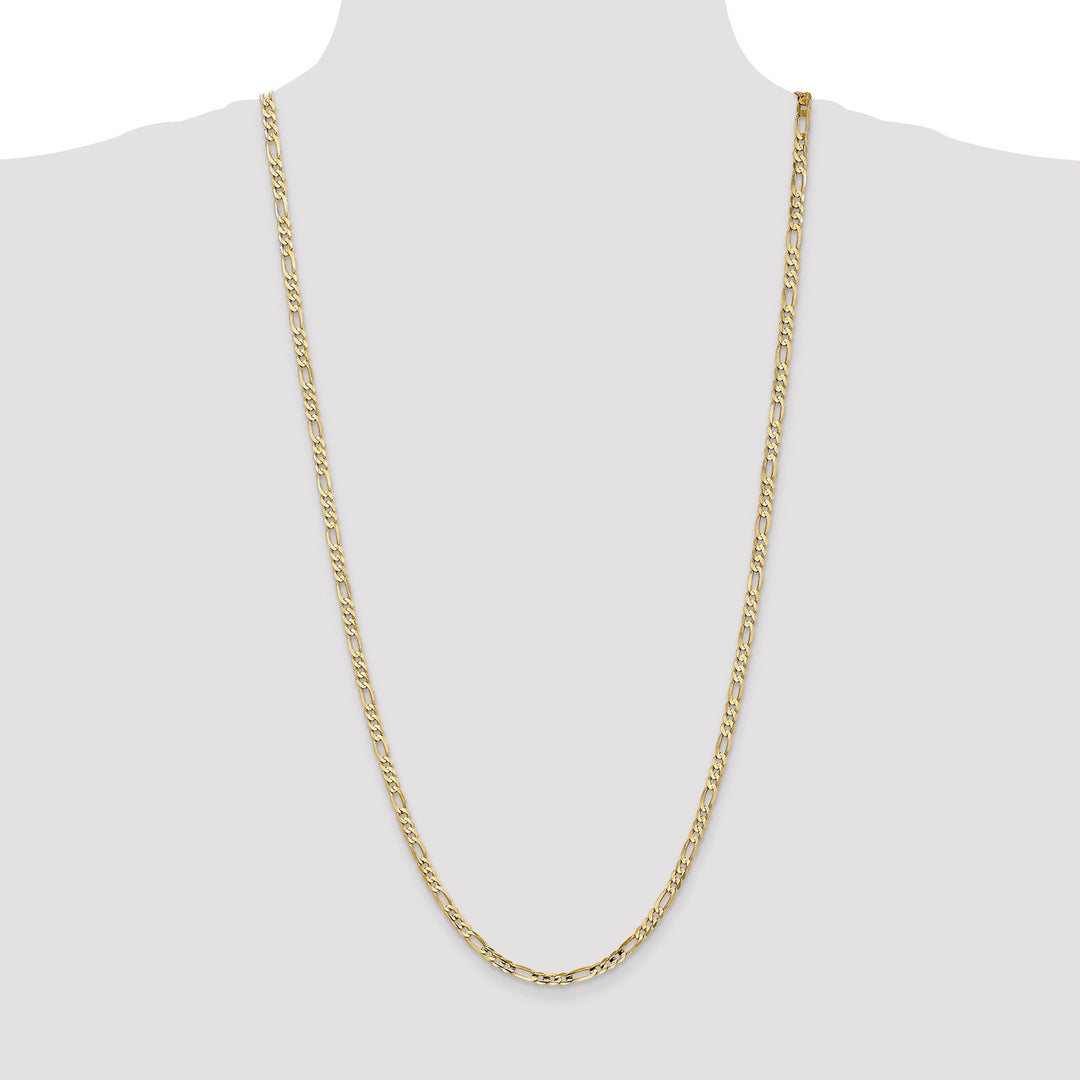 14k Yellow Gold 4.00m Concave Open Figaro Chain