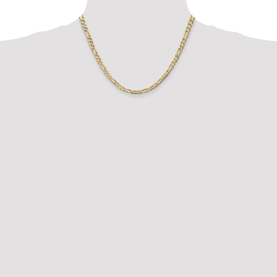 14k Yellow Gold 4.50m Concave Open Figaro Chain