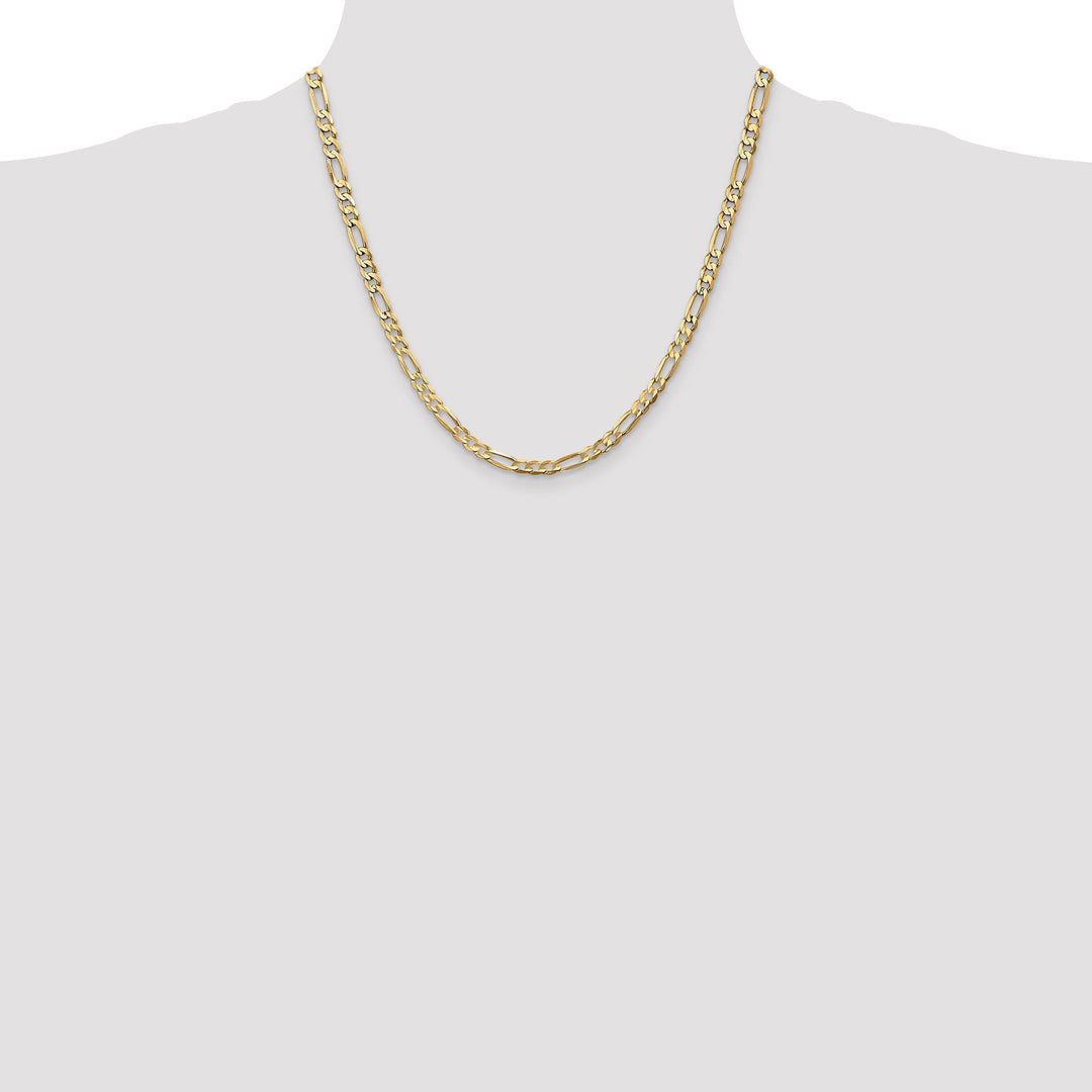 14k Yellow Gold 4.50m Concave Open Figaro Chain