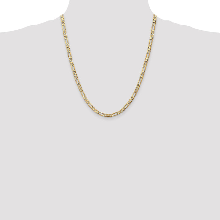 14k Yellow Gold 4.50m Concave Open Figaro Chain
