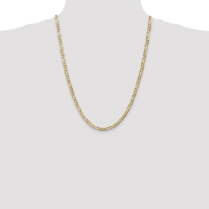 14k Yellow Gold 4.50m Concave Open Figaro Chain
