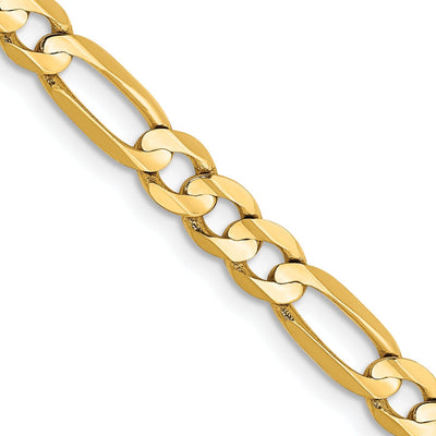 14k Yellow Gold 4.50m Concave Open Figaro Chain at $ 448.89 only from Jewelryshopping.com