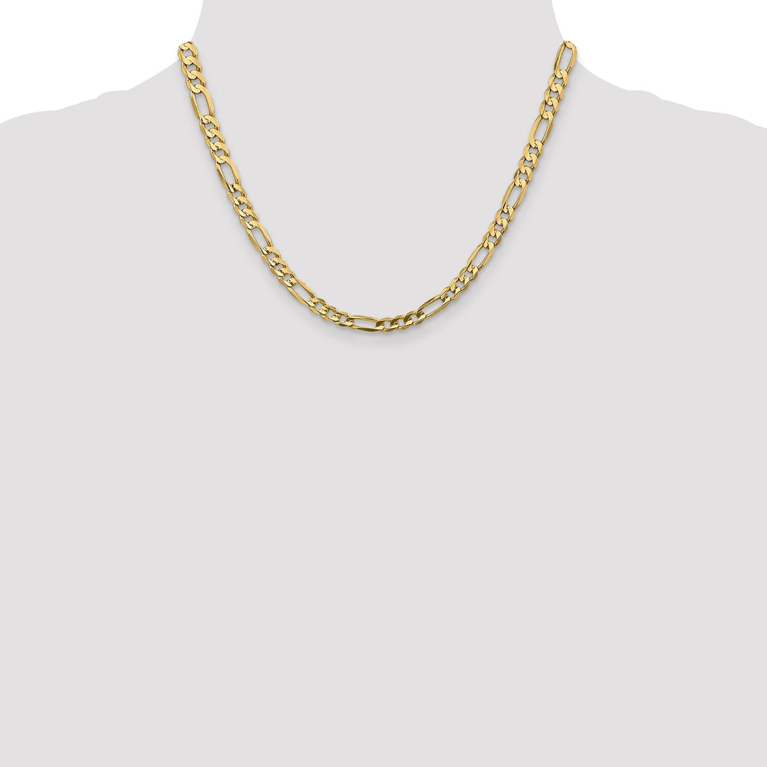 14k Yellow Gold 5.25m Concave Open Figaro Chain