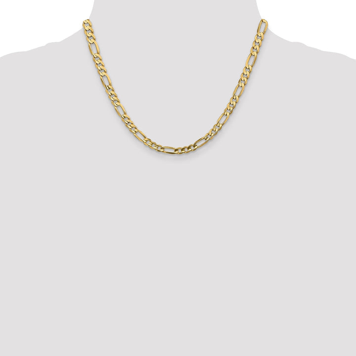 14k Yellow Gold 5.25m Concave Open Figaro Chain