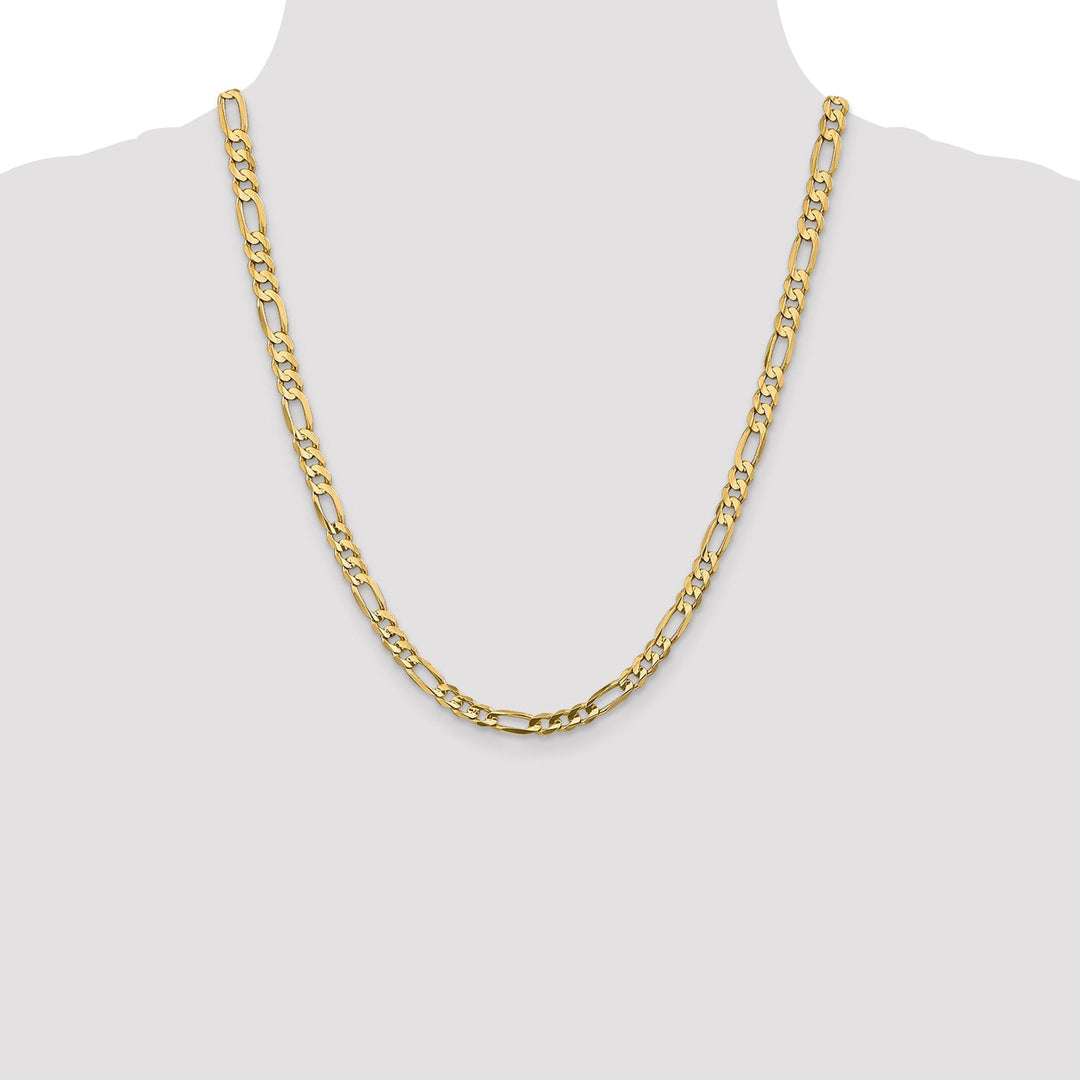 14k Yellow Gold 5.25m Concave Open Figaro Chain