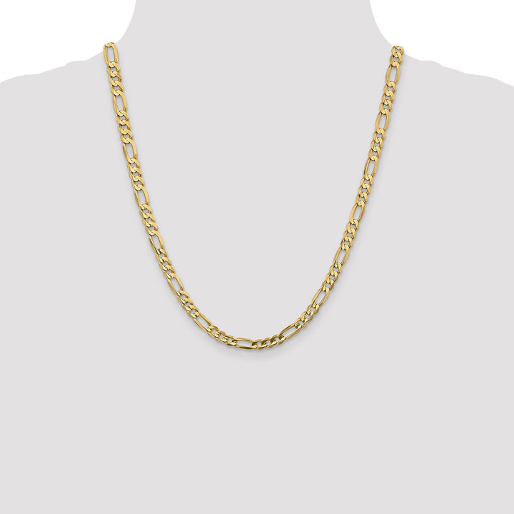 14k Yellow Gold 5.25m Concave Open Figaro Chain