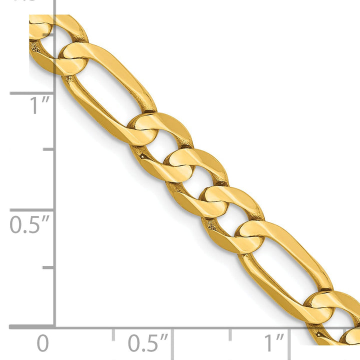 14k Yellow Gold 6.00m Concave Open Figaro Chain
