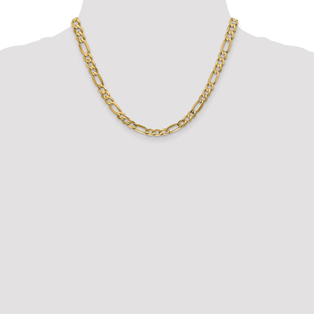 14k Yellow Gold 6.00m Concave Open Figaro Chain