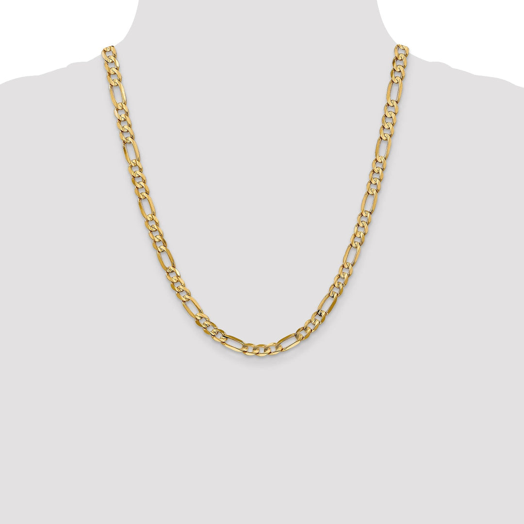 14k Yellow Gold 6.00m Concave Open Figaro Chain