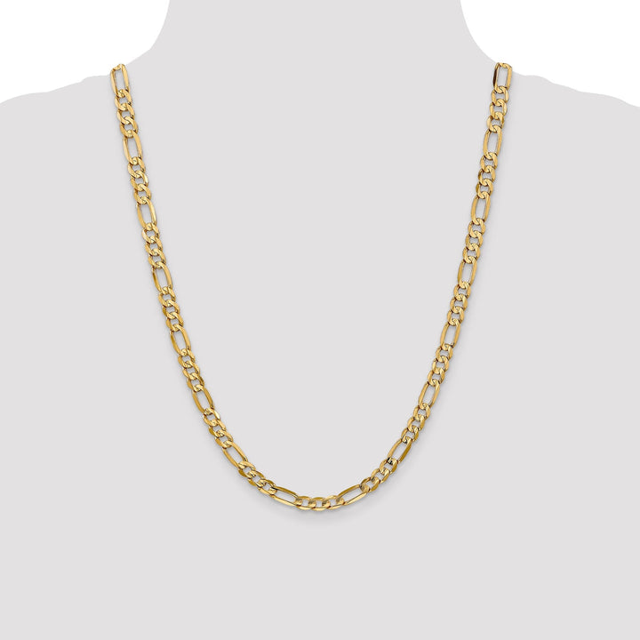 14k Yellow Gold 6.00m Concave Open Figaro Chain